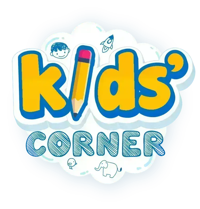 Kids Corner logo – an educational platform for children featuring AI-powered creative tools and fun learning activities
